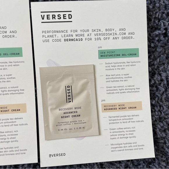 VERSED Advanced Night Cream Set of 8 Sample Packs - Picture 2 of 2